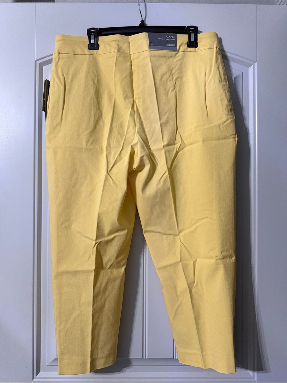 JM Collection Yellow Stretch Capris - Picture 5 of 8